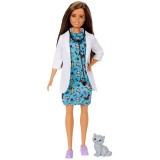 Papusa Barbie by Mattel Careers Medic veterinar cu figurina pisica {WWWWWproduct_manufacturerWWWWW}ZZZZZ]